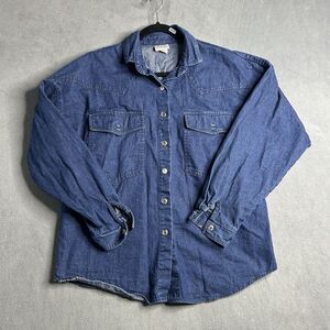 Rough Rider Circle T Denim Shirt Women's ‎ Extra Large Blue Pockets Button Down